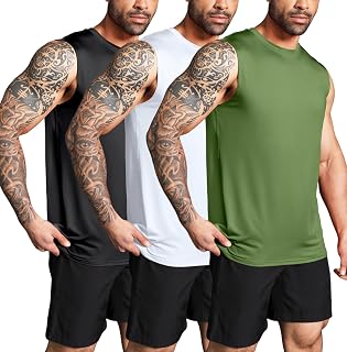 Boyzn Men's Tank Top Pack of 3 Training Fitness Bodybuilding Tank Shirt Quick-Drying Muscle Shirt Sleeveless Vest for Men