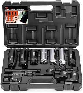MateAuto 16 Piece Oxygen Sensor Socket Set w/Thread Chaser | O2 Sensor Socket Removal Tool, 22/27/29mm 7/8" 1-1/16" Sockets for Vacuum Oil Pressure Thermal Oxygen Sensors, Case