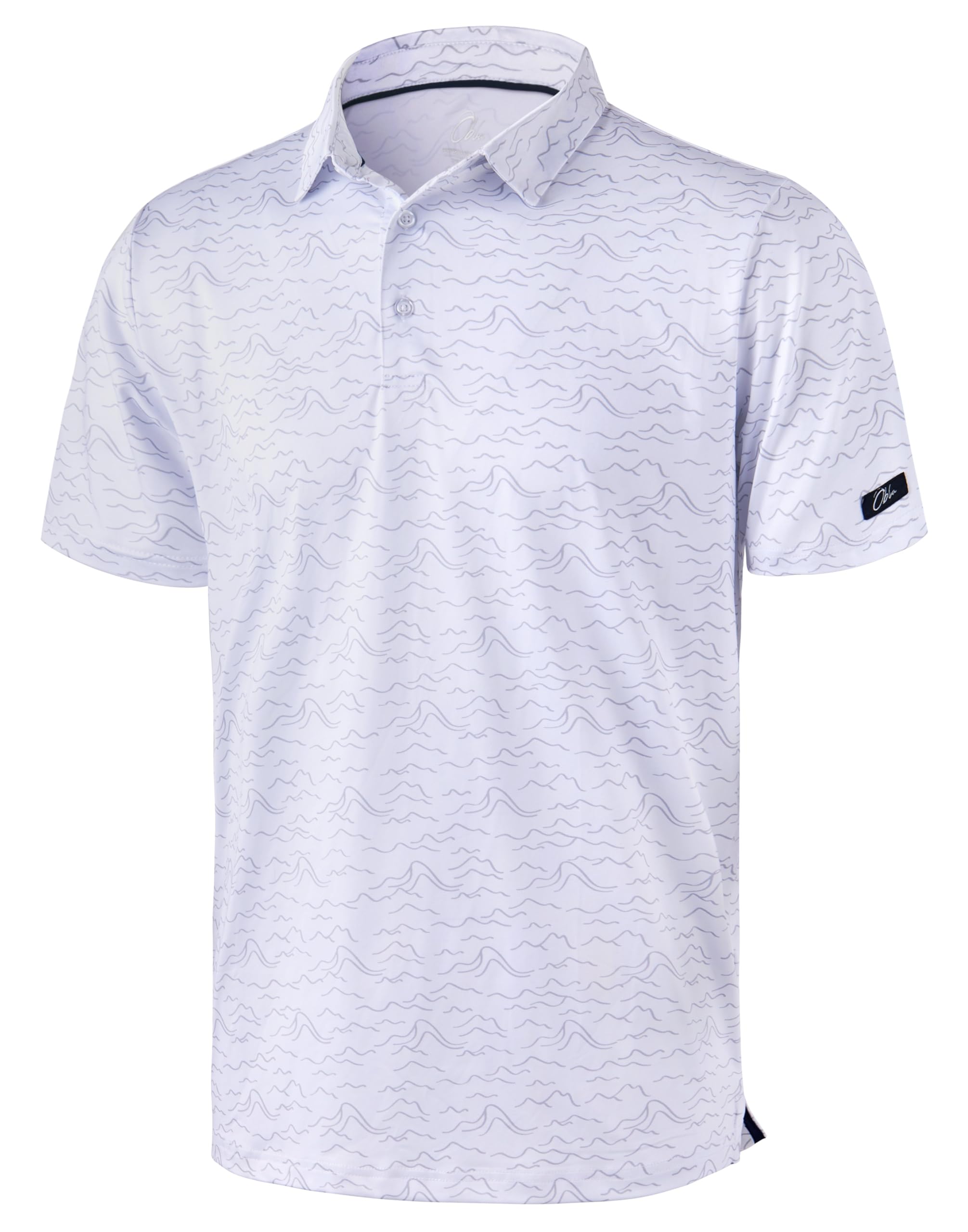 Obla Men's Golf Polo Shirts Print Short Sleeve Dry Fit Collared Shirt | Moisture