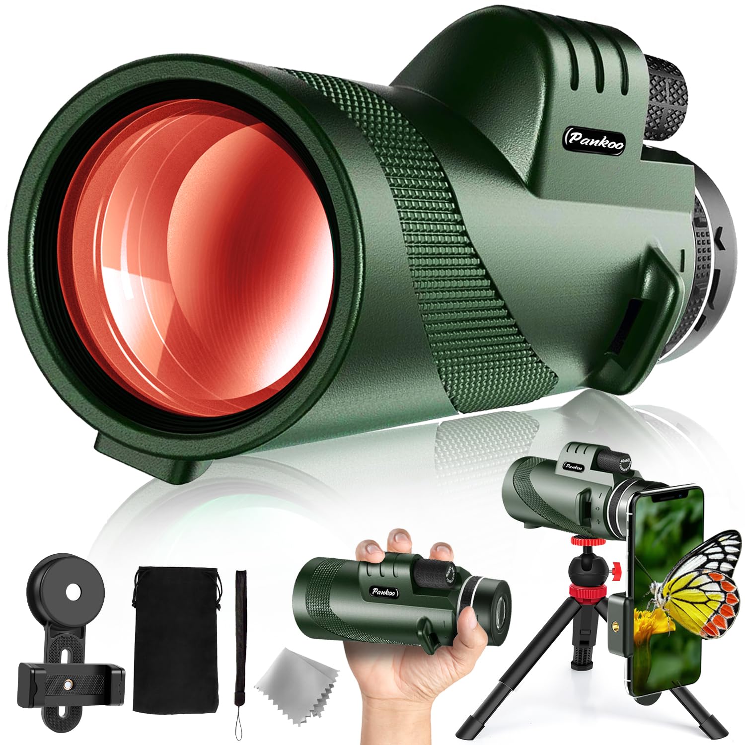 40X60 Monocular Telescope, High Power Monocular for Adults with Phone Adapter & 