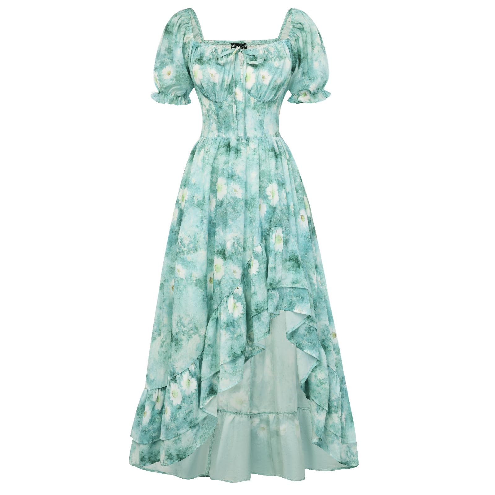 Scarlet Darkness Cottagecore Corset Dress Flowy Chiffon Floral Dresses for Women