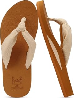 KuaiLu Women's Summer Arch Support Beach Flip Flops Anti-Skid Sea