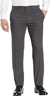 Kenneth Cole REACTION - Modern Fit Stretch Trousers with Flat Front, Stretch Trousers with Modern Fit for Men
