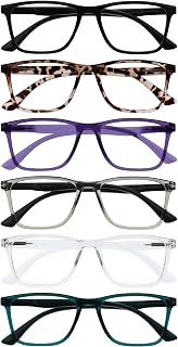 OPULIZE NYX Blue Light Blocking Reading Glasses - Rectangular Frame - UV Anti-Glare Eyewear - Improve Sleep Computer Gaming - Reduce Headaches Eyestrain Protection - Rectangular Frame - Mens Womens