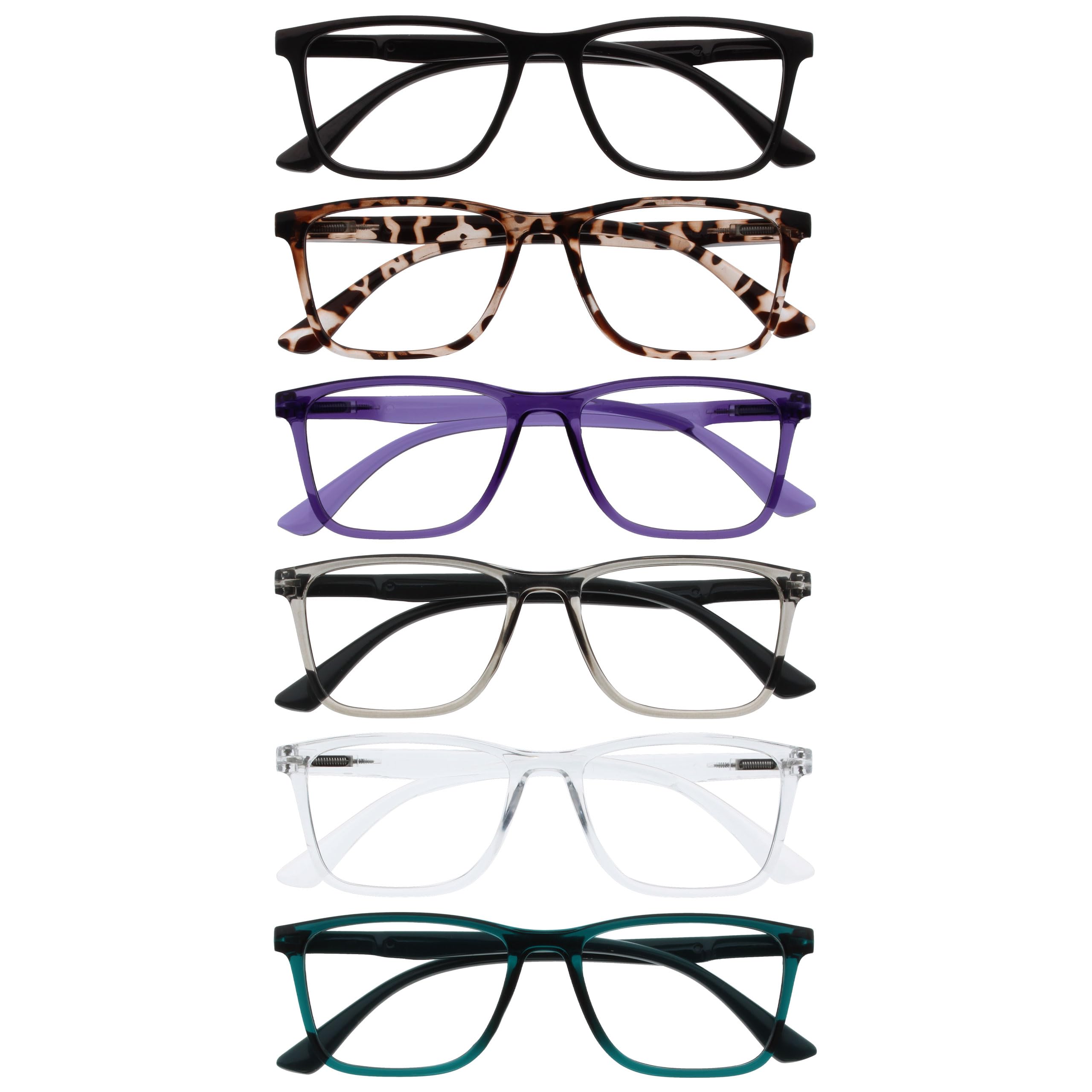 OPULIZE NYX Blue Light Blocking Reading Glasses - Rectangular Frame - UV Anti-Gl
