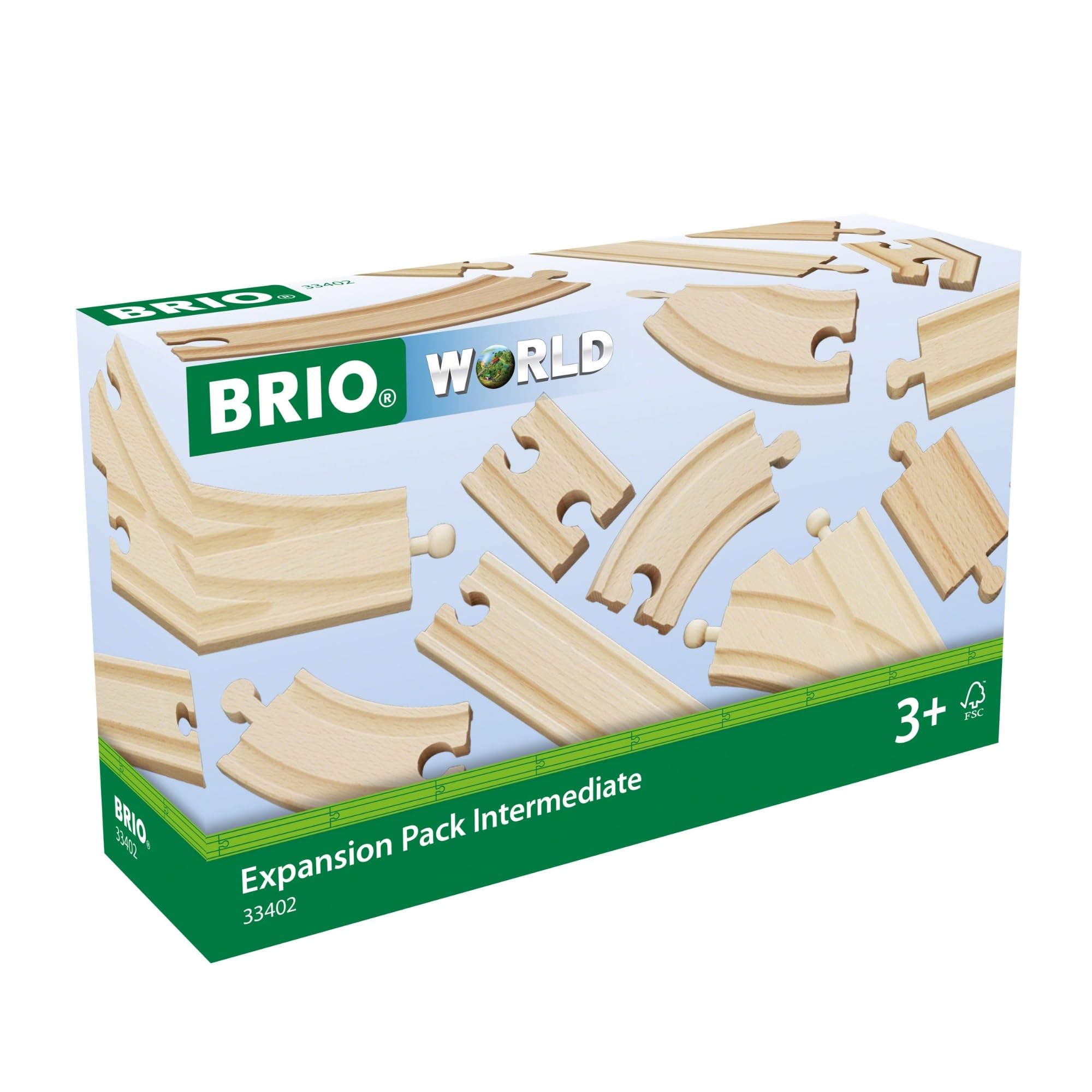 BRIO World - 33402 Expansion Pack Intermediate | Wooden Train Tracks for Kids Ag