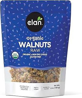 ELAN Organic Walnuts, Non-GMO, Vegan, Gluten-Free, Kosher, 150g