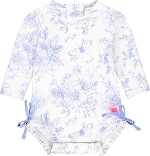 RuffleButts® Baby Girls UPF 50+ Long Sleeve Swimsuit