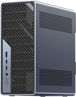 MINISFORUM MS-02U-235HX Barebone with MINI PC(NO RAM/SSD/OS | Intel Core Ultra 5 235HX (14 cores/14 Threads, up to 5.1 GHz), PCIe 5.0 x16,USB4 v2, 10GbE+2.5GbE (vPro), Wi-Fi 7