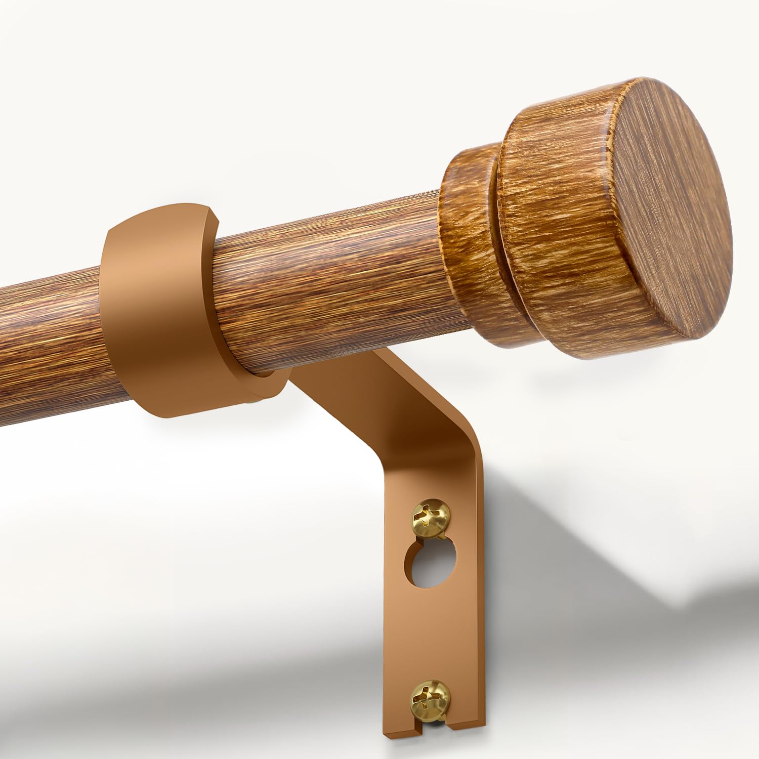 Lootkell Wood Curtain Rods for Windows 28 to 48 Inches 1" Diameter Boho Decorati