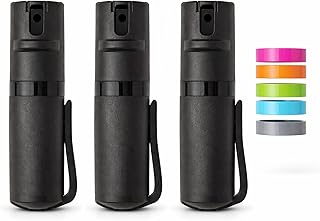 POM Pepper Spray Pocket Clip, Quick Flip Top Safety, Maximum Strength OC Formula with UV Marking Dye, Safe Compact and Tactical Design for Everyday Carry, 25 Bursts, 10 ft Range, 0.5 fl oz