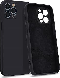 MyGadget Case for iPhone 12 Pro Max [Quadruple Protection] - Hard Silicone Case with Microfibre Lining - Black Cover