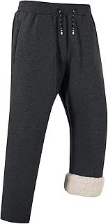 Gihuo Men's Winter Warm Fleece Pants Sherpa Fleece Lined Jogger Pants Sweatpants
