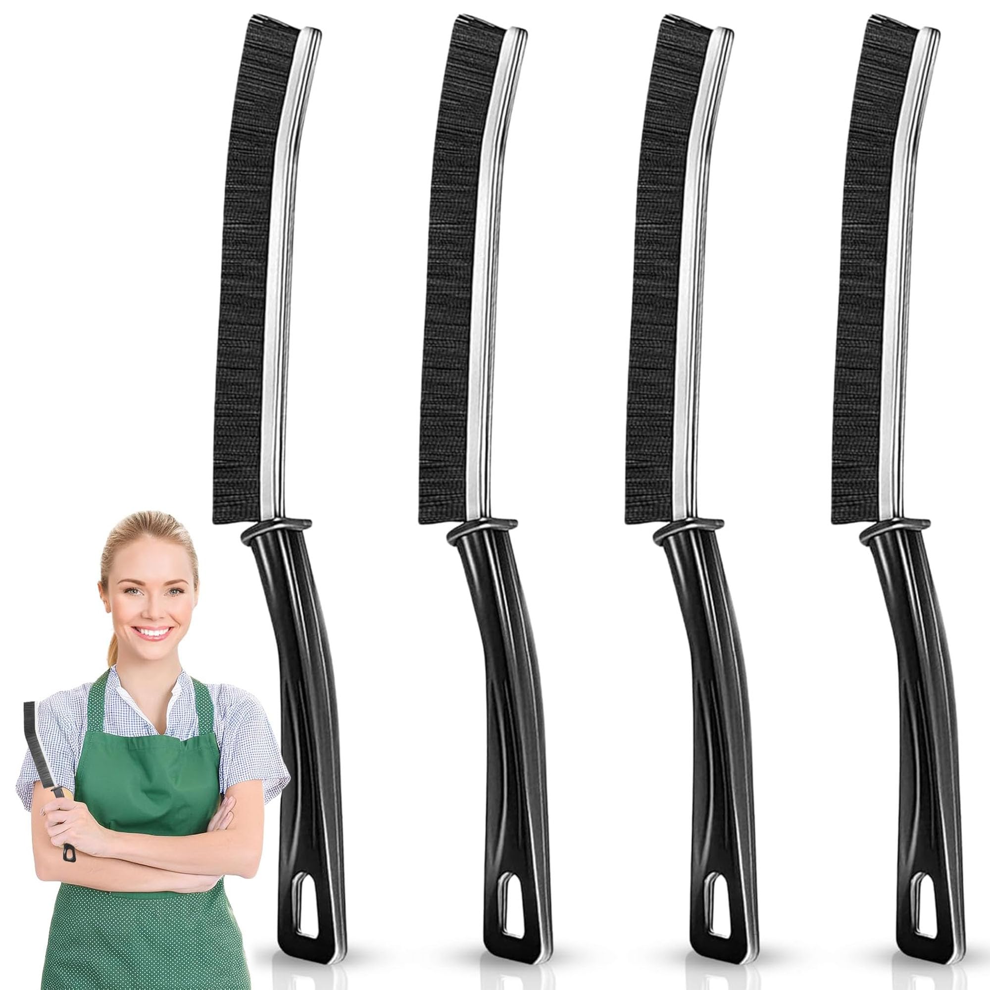 4 Pack Crevice Cleaning Brushes Set, Small Grout and Gap Cleaner Brushes for Sho