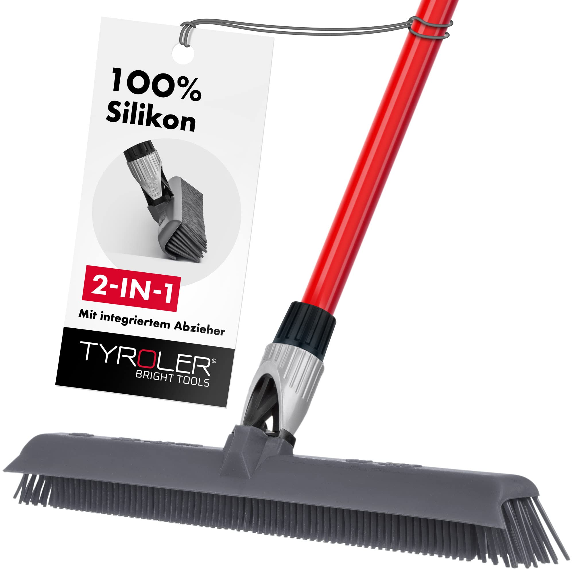 Tyroler Bright Tools Silicone Rubber Broom & Squeegee 40Cm - 100% Silicone, Long