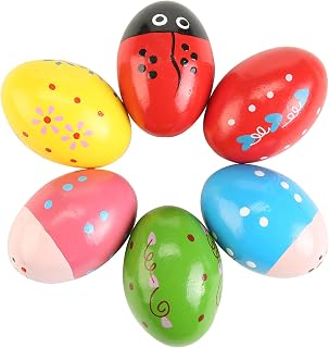 6Pcs Wooden Egg Shakers Hand Musical Maracas Percussion Instruments