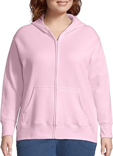 Just My Size Women's Plus-Size Full Zip Fleece Hoodie