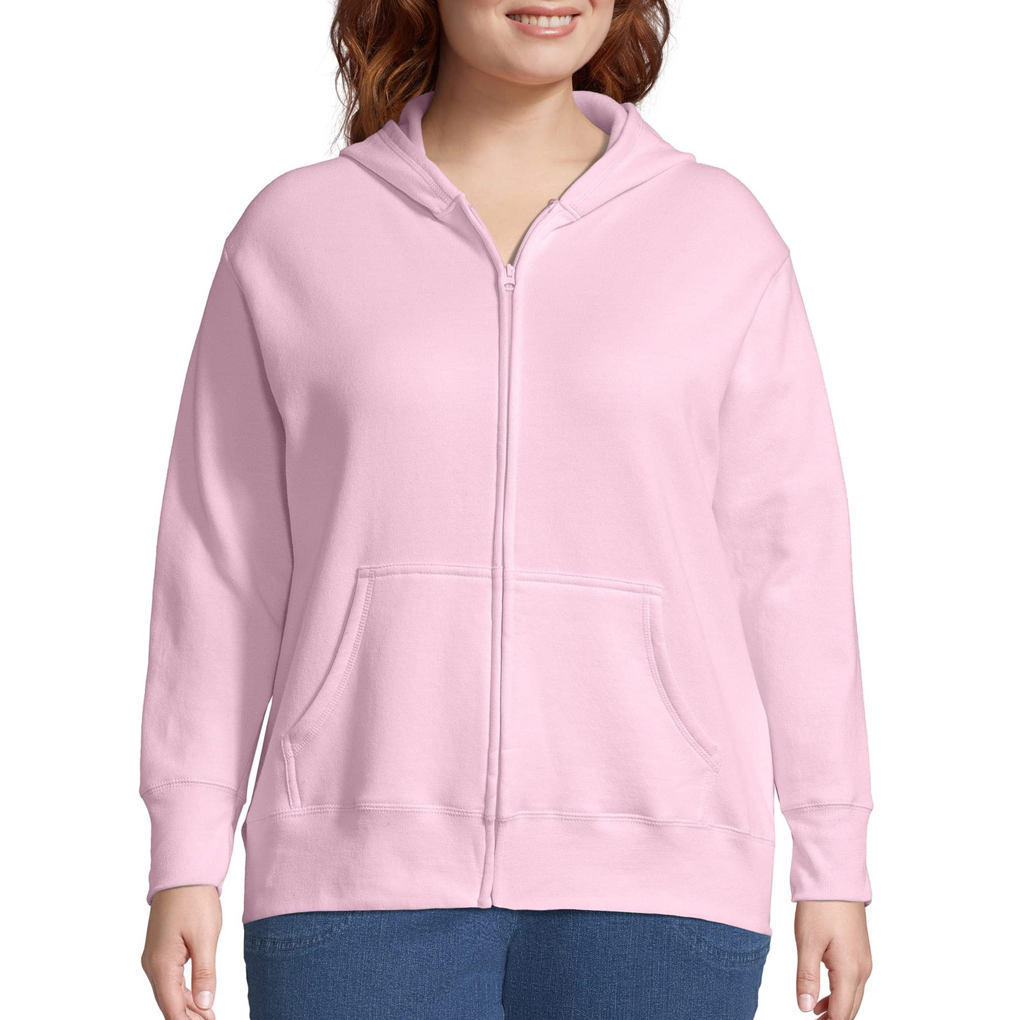 Just My Size Women's Plus-Size Full Zip Fleece Hoodie