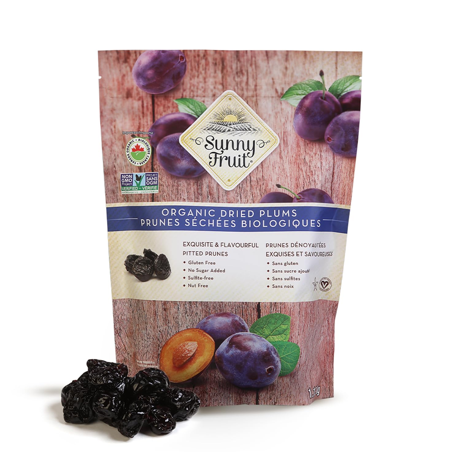 Sunny Fruit Soft Organic Dried Pitted Prunes (1.13 kg Bulk Bag) | Healthy Snack,