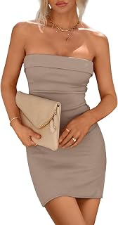 PRETTYGARDEN Womens Strapless Bodycon Short Dress