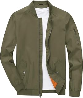 TBMPOY Men's Lightweight Bomber Jackets Lightweight Jackets Casual Autumn Windbreaker Outdoor Golf Coat Fashion For Men