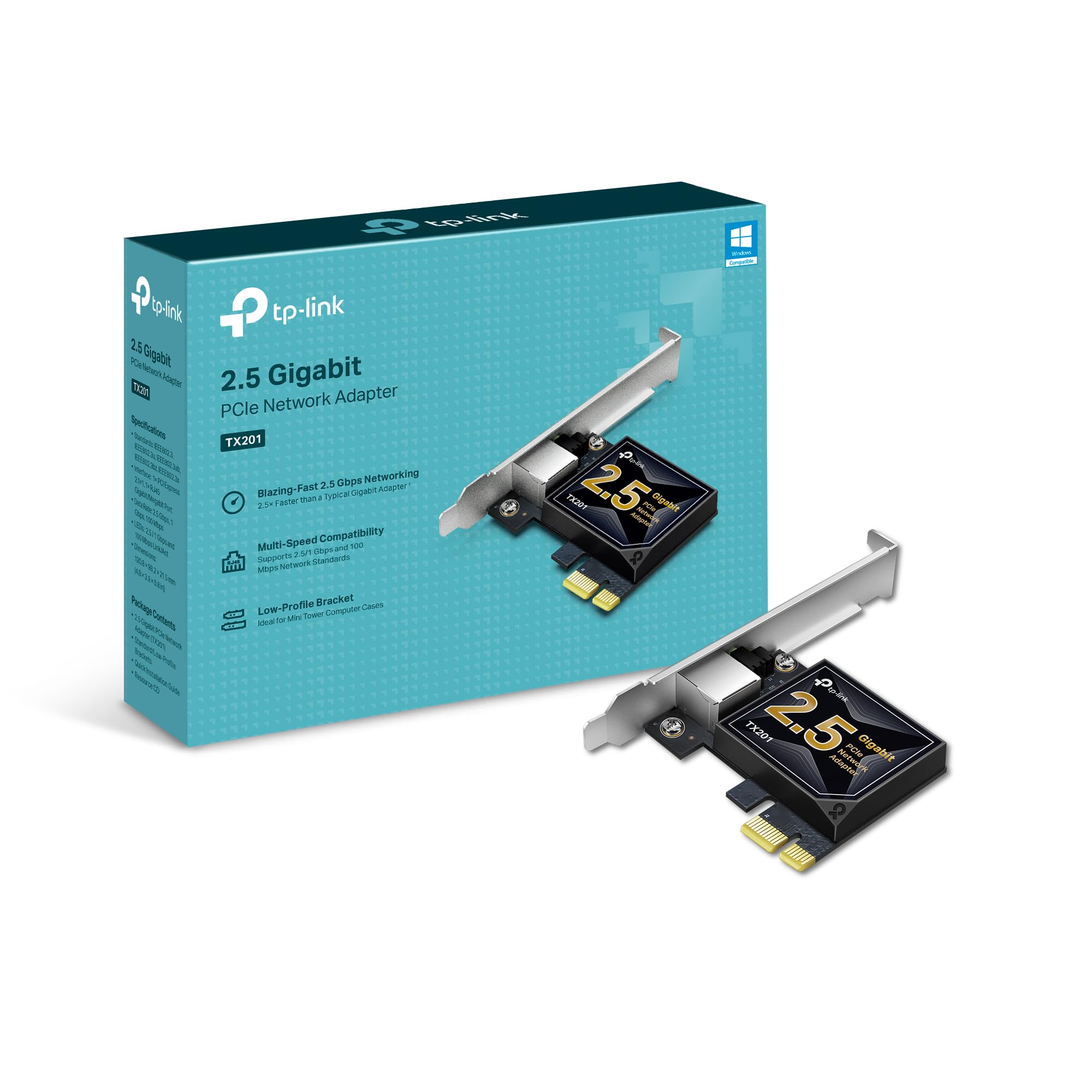 TP-Link TX201, 2.5G PCIe Network Card, RJ45 Ethernet Adapter | PCIe to 2.5 Gigab