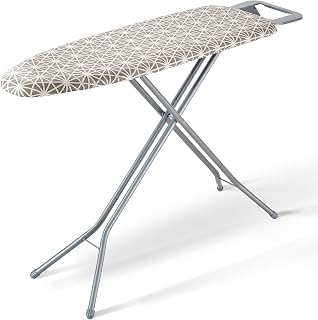 VEVOR Ironing Board with Large 51 x 13 Ironing Surface, Thickened 4 Layers Iron Board with Heat Resistant Cover and 100% Cotton Cover, 7 Adjustable Heights Ironing Board for Home Laundry Room Use