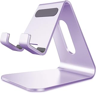Aluminum Cell Phone Stand for Desk, Fits 4-8'' iPhones, Purple