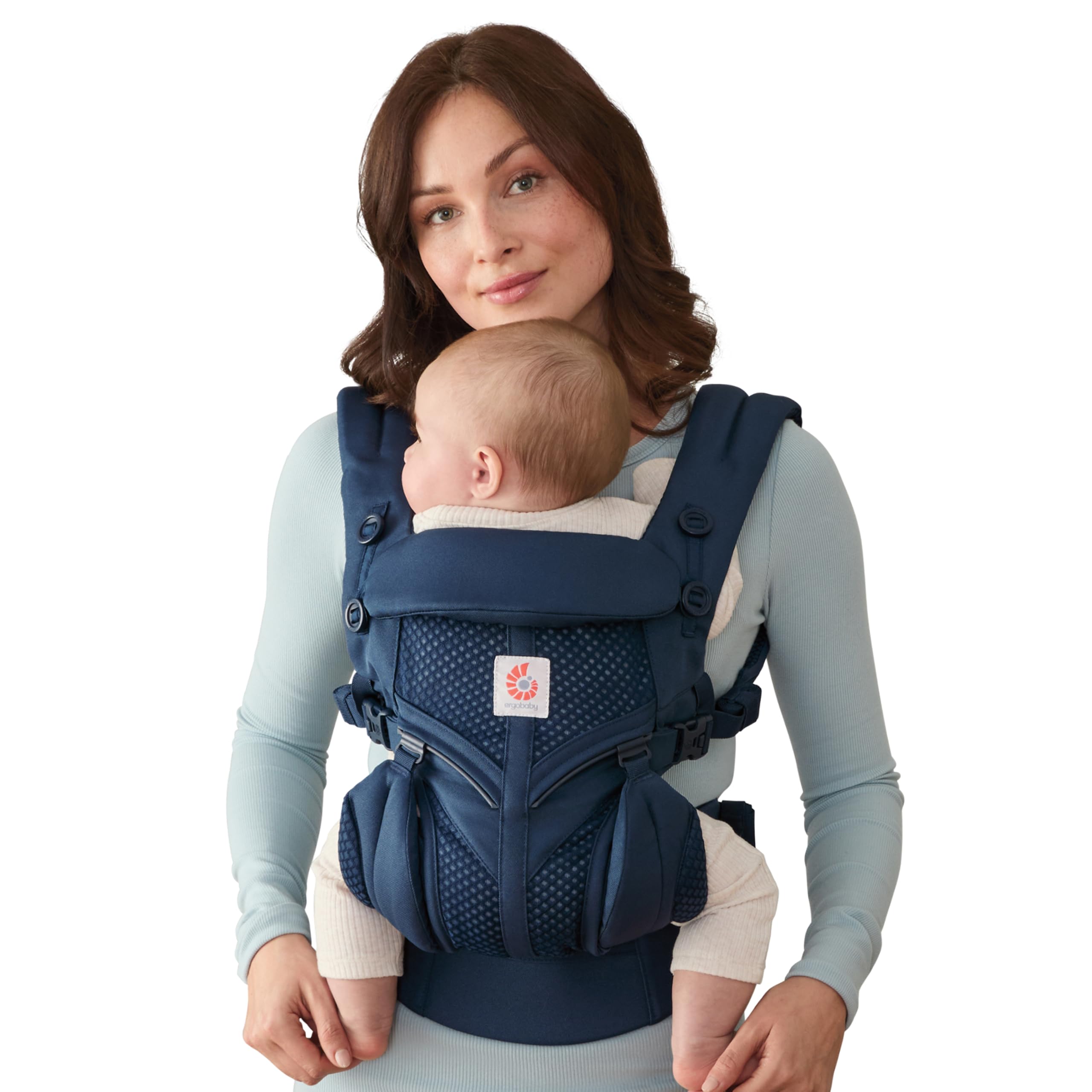 Ergobaby baby Carrier 4-Position Cool Air Mesh Omni 360 Blue, Baby Carrier for N