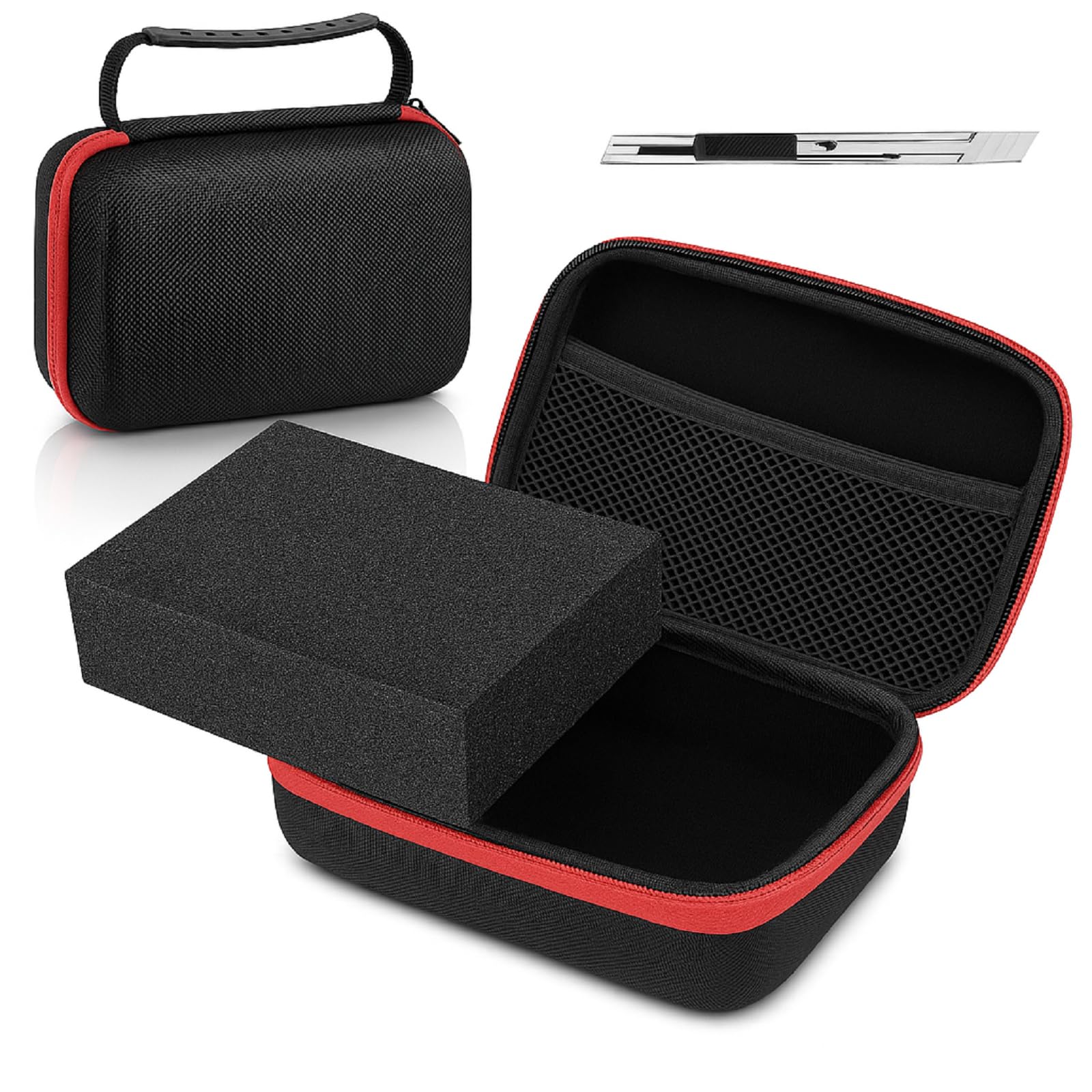Relaxweex Hard Case with Foam, Black, 7.8 x 6.3 x 3.5 Inch | EVA Waterproof Shoc