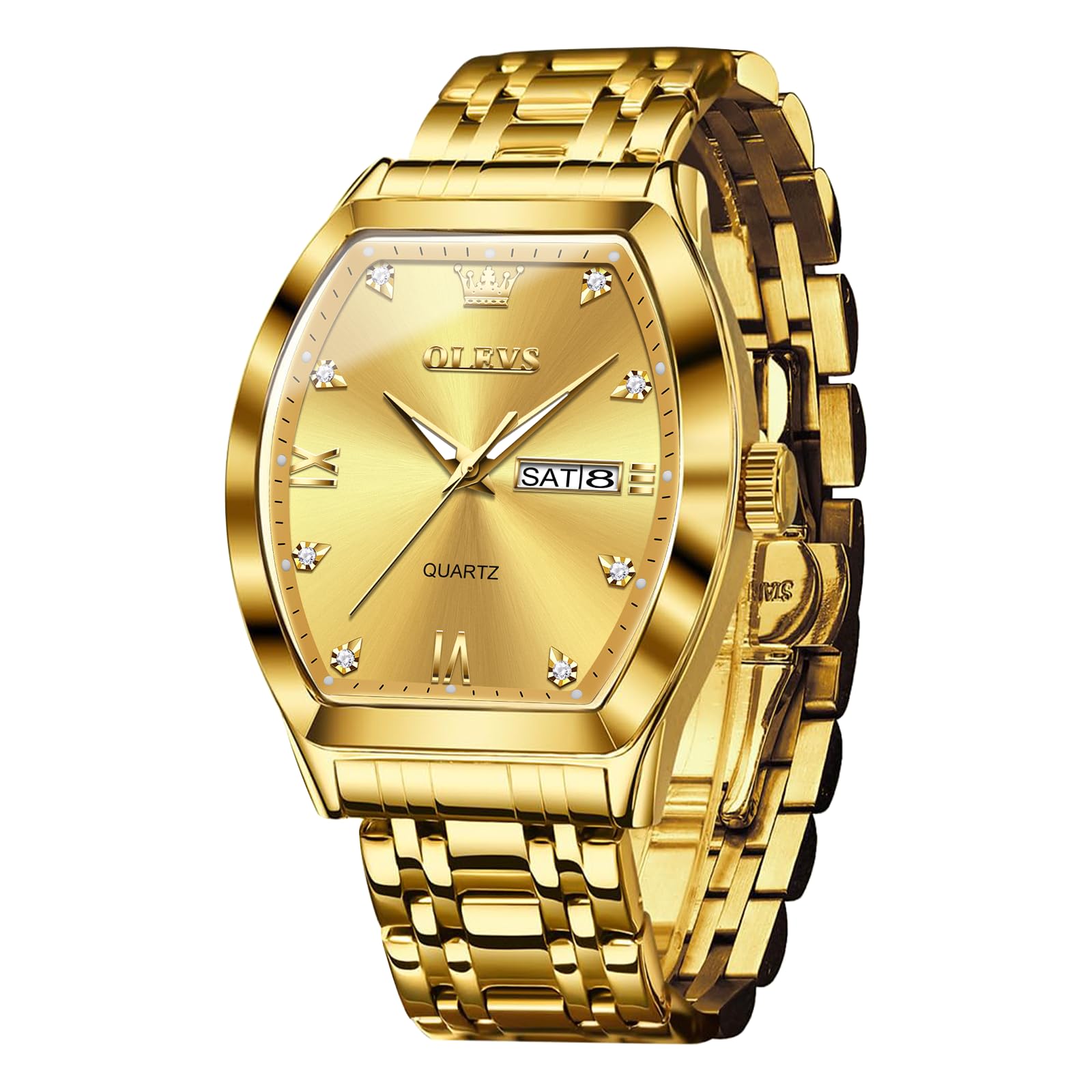 OLEVS Relojes para hombre, de lujo, cuadrados, analógicos, de cuarzo, para hombr