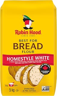 Robin Hood Flour, Best For Bread Homestyle White Flour, 5 kg (Pack of 1) | Made with 100% Canadian wheat for delicious breads high in volume with light, even texture in a bread machine or from scratch