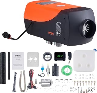 VEVOR Diesel Air Heater, 8 kW DC12-24V, Fast Heating Diesel Parking Heater with Remote Control and Color Digital Display, 10L Fuel Tank, Low Noise, Voice Announcement, for RV, Truck, Boat and Trailer