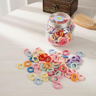 100 Pack Soft Hair Ties for Girls, Soft Stretchy No Pull Hair Ties, Comfortable Hair Bands for Daily Styling and Play (Rainbow Colors)