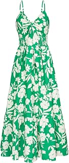 GRACE KARIN 2025 Women Summer Floral Tie Front Casual Boho Beach Maxi Dress with Pockets