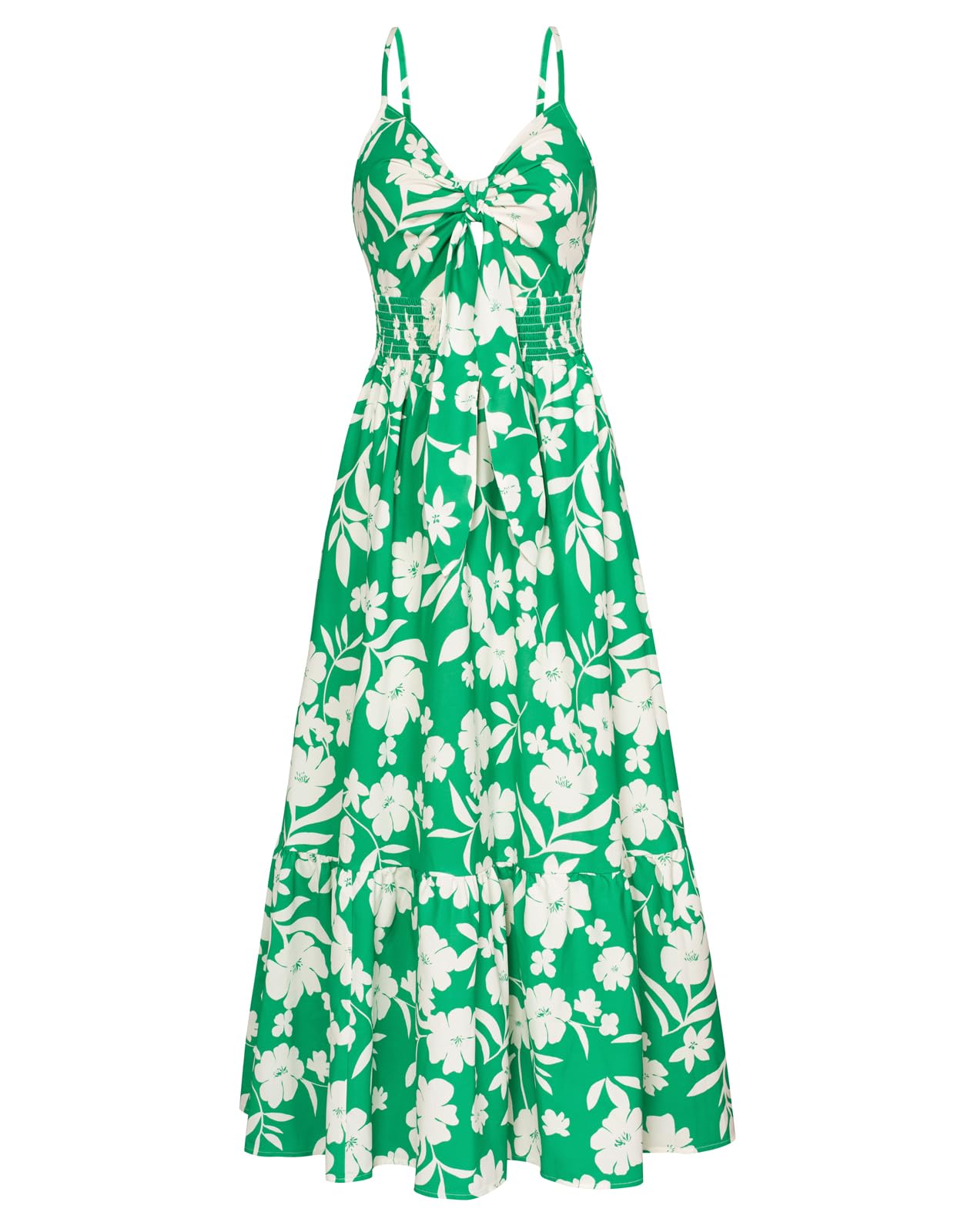 GRACE KARIN 2025 Women Summer Floral Tie Front Casual Boho Beach Maxi Dress with