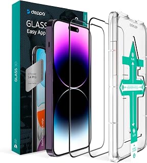 Deppa | 2 Pieces | Screen Protector for iPhone 14 Pro (6.1 Inches) with Easy Installation Kit | Anti-Dust and Anti-Bubble Tempered Glass, Full Coverage, Ultra Resistant