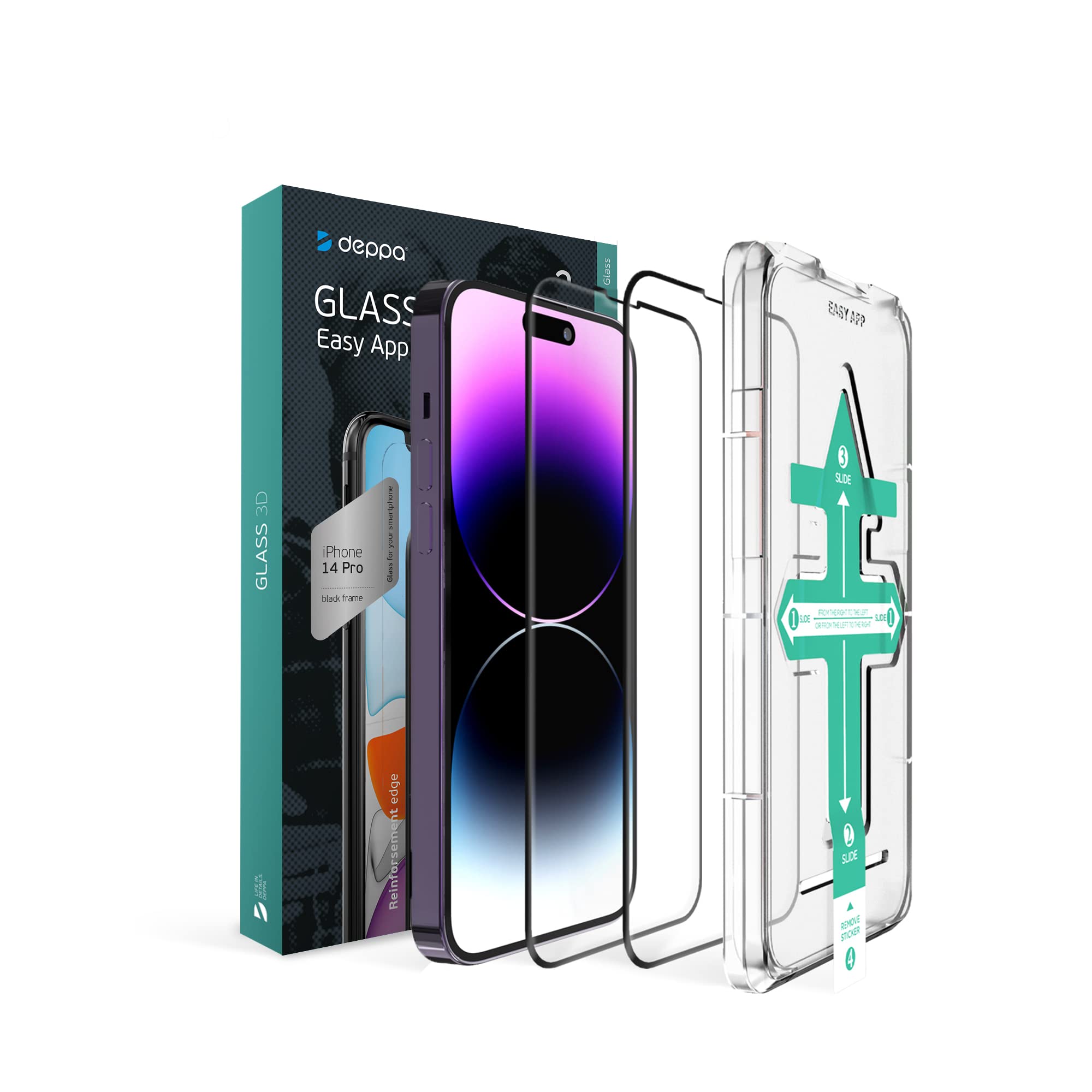 Deppa | 2 Pieces | Screen Protector for iPhone 14 Pro (6.1 Inches) with Easy Ins