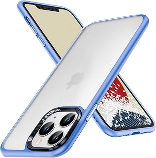 [Frosted ●Anti-fingerprint, Anti-scratch, Anti-yellowing] ONES iPhone 11 Pro Hard Case US Military MIL Standard Ultra Shock Resistant Airbag [Blue Shock Absorbing Silicone Bumper ✚ Transparent, Matte, Reinforced PC Guard Board ✚ Reinforced Lens Protection ✚ Alloy Button] Anti-Slip Screen Protection Frosted Qi Charging Lightweight Thin Vinyl Style Premium Cover