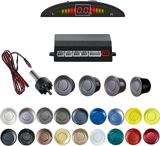 SANDETOUN Parking Sensor Kit Backup Sensor Kit Reverse Sensor for Car 20 Color Options for Probes Adjustable Alarm Volume Professional Sensore de Reversa para Carro Safe Driving Assistant（Darkgrey）