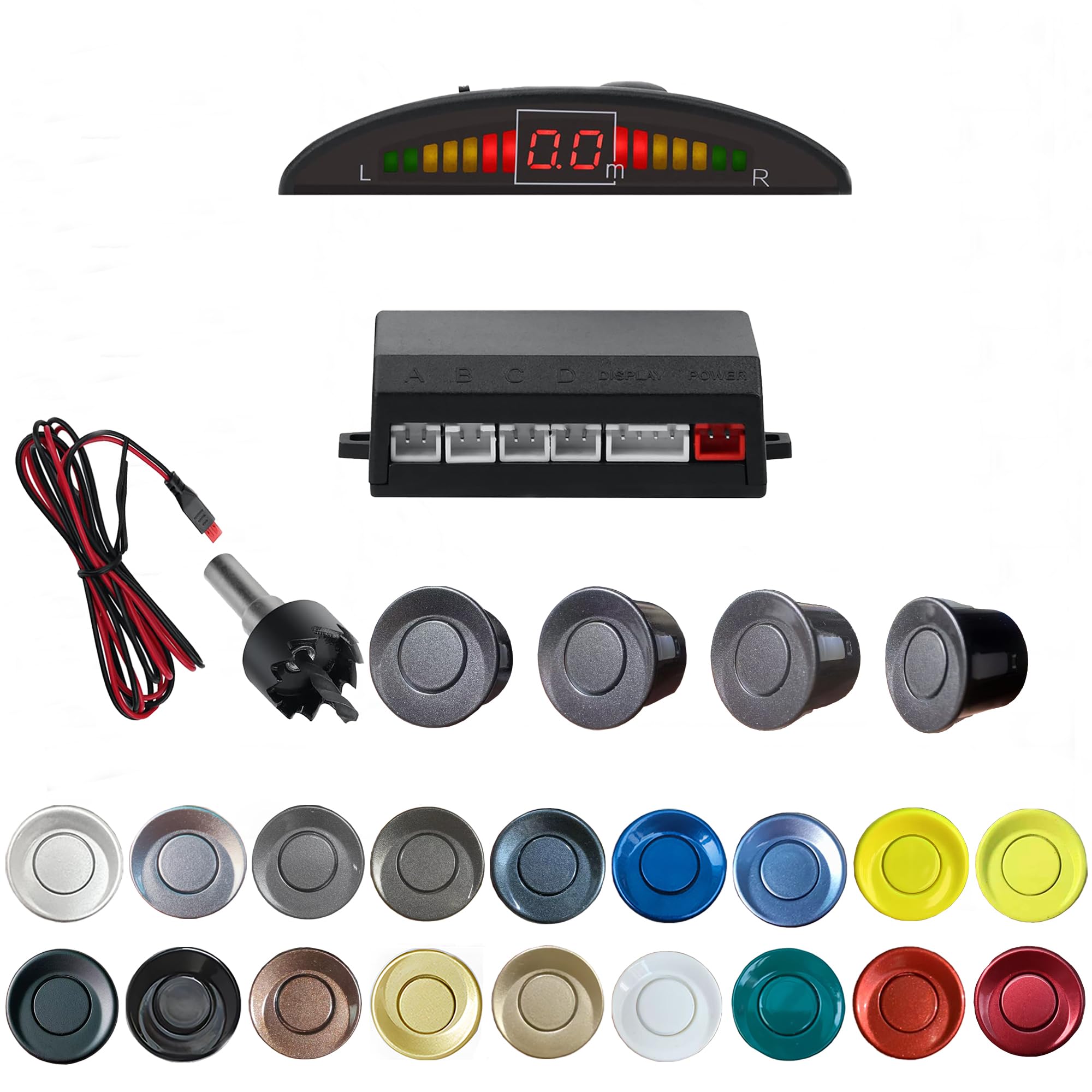SANDETOUN Parking Sensor Kit Backup Sensor Kit Reverse Sensor for Car 20 Color O