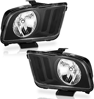 WEELMOTO Headlights for 2005-2009 Ford Mustang (Does NOT fit factory Xenon)