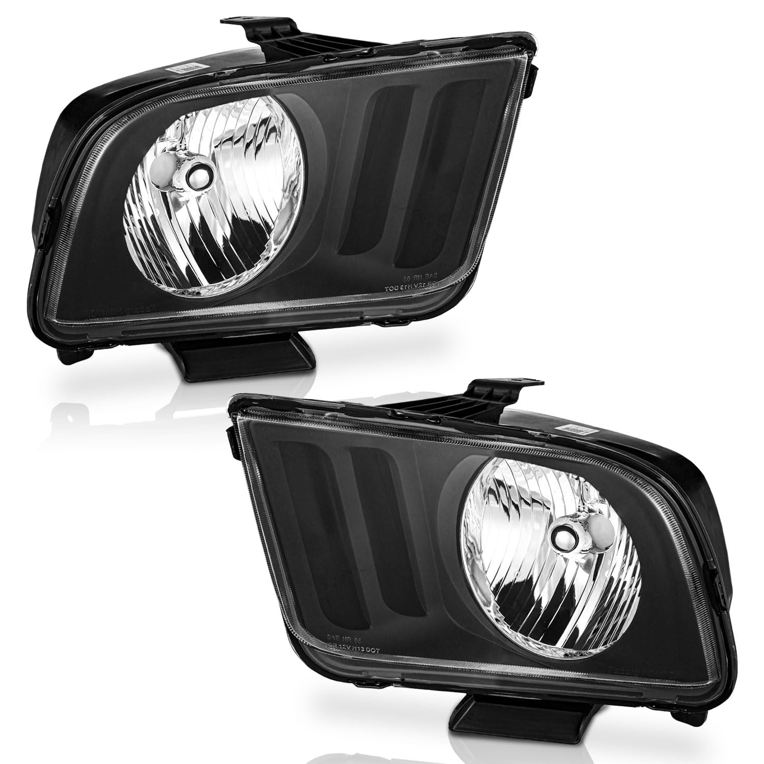 WEELMOTO Headlights for 2005-2009 Ford Mustang (Does NOT fit factory Xenon)
