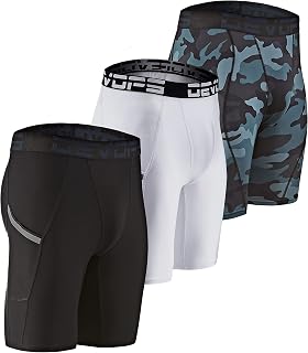 DEVOPS 3 or 5 Pack Men's Compression Shorts with Pocket/Non-Pocket