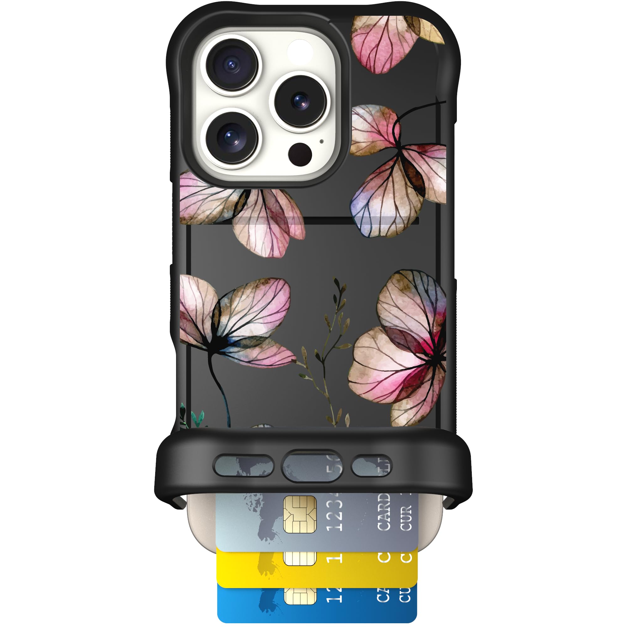 Scooch® for iPhone 16 Pro Case with Card Holder, Wingmate Wallet Case with Hidde