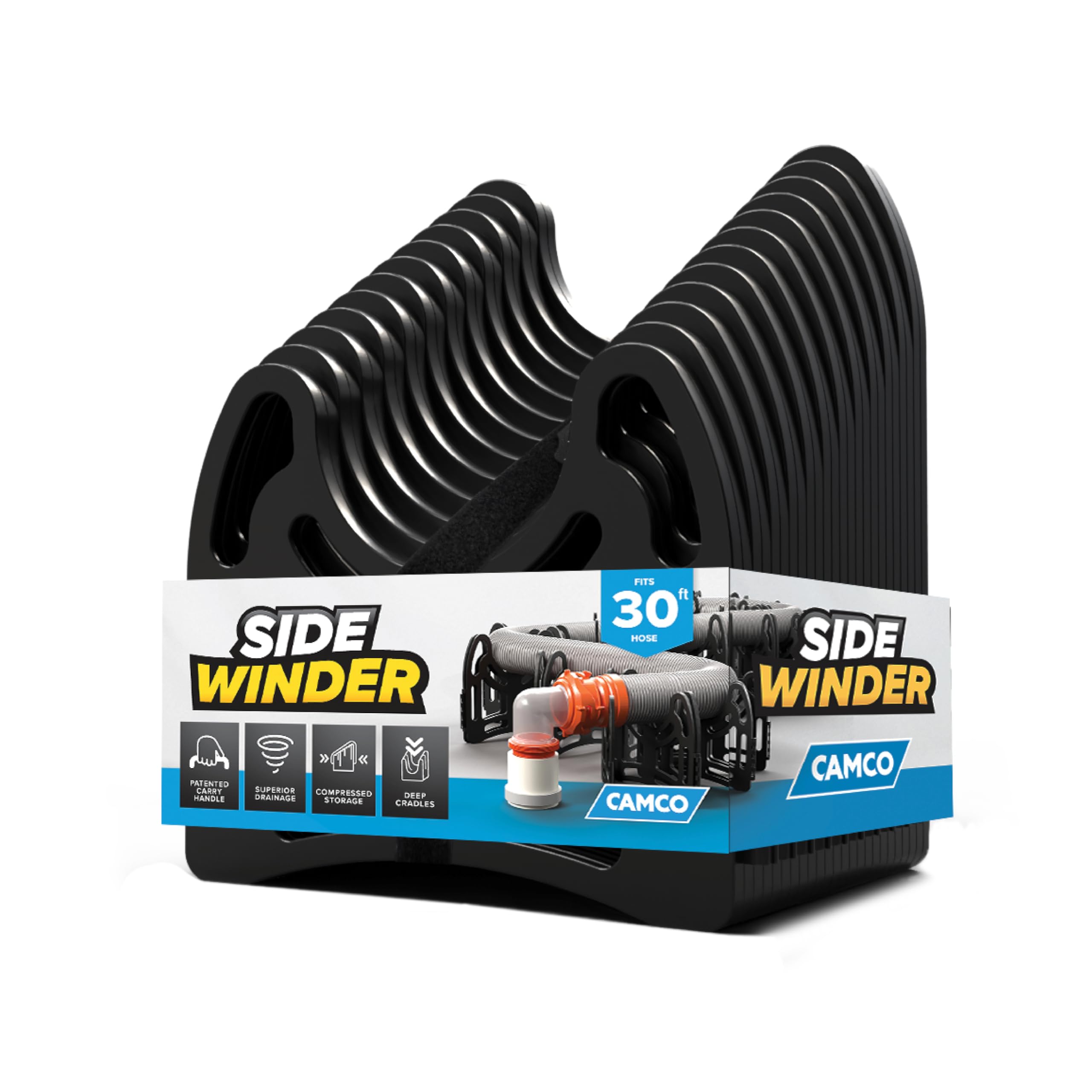 Camco Sidewinder 30-Ft RV Sewer Hose Support - Flexible Telescoping Design for A