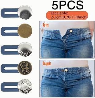 5 Pieces Button Extenders for Jeans Pants Waist Extenders for Women Men Seamless Waist Extensions