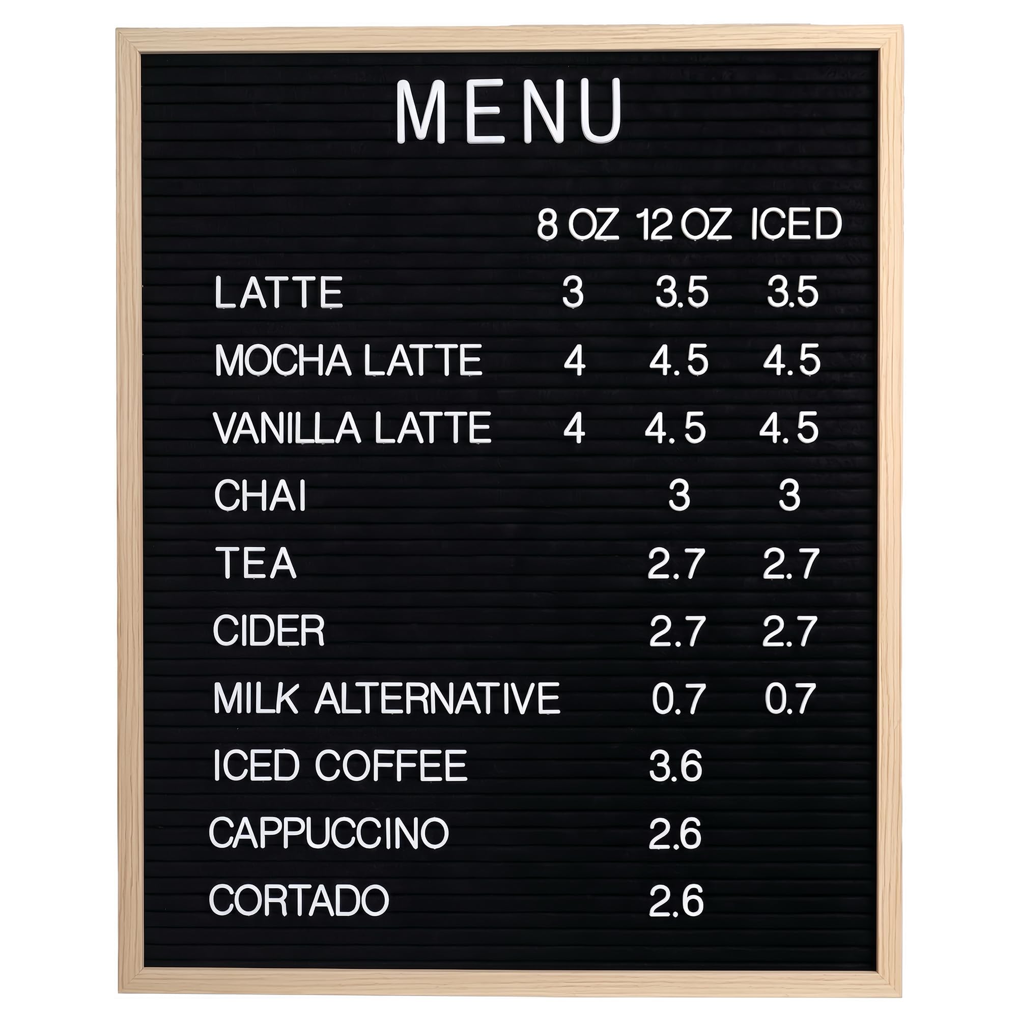 Large Black Felt Letter Board, 24 x 30 Inch Menu Board with 966 Characters | Wal