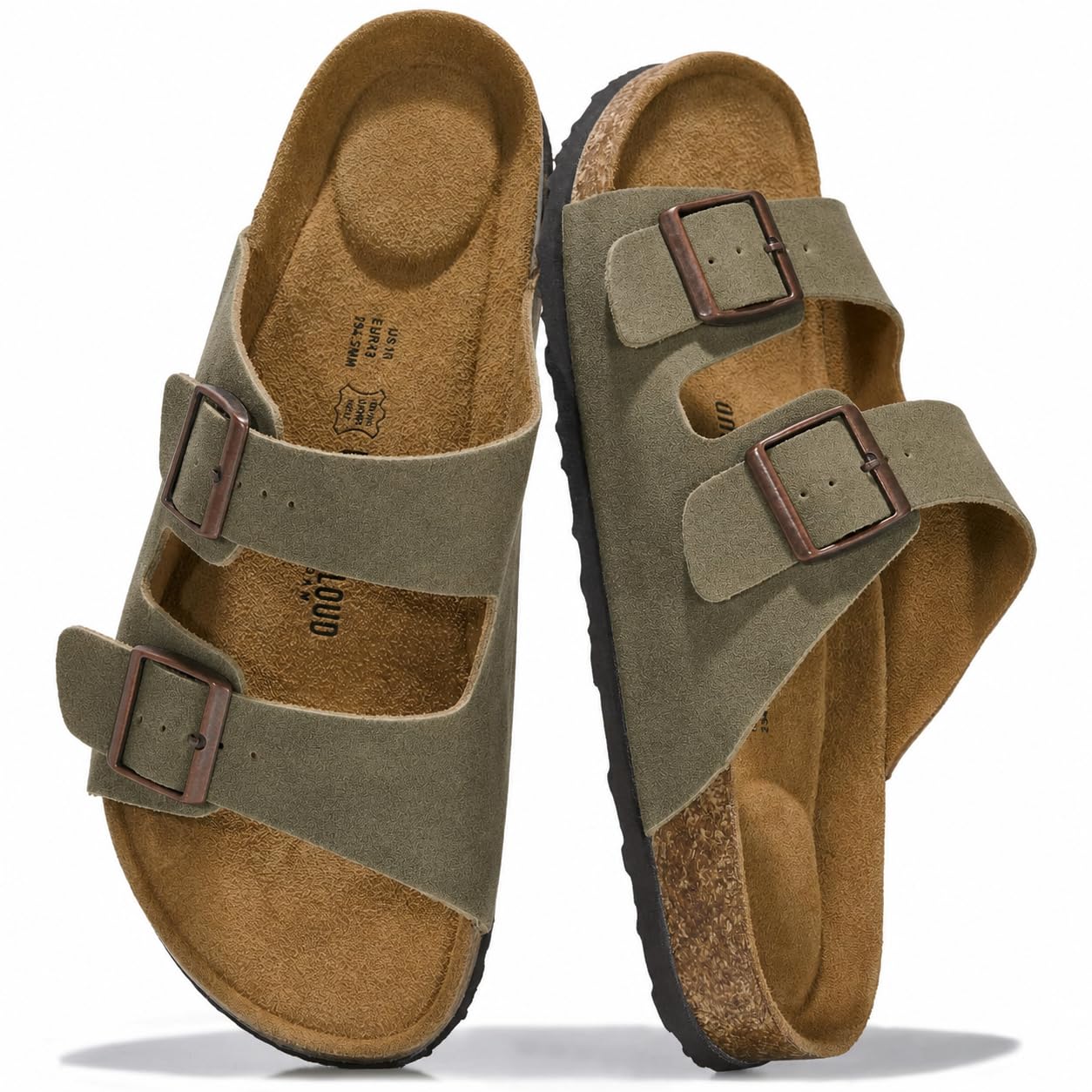 Project Cloud Mens Sandals 100% Genuine Leather Mens Slides Sandals for Men