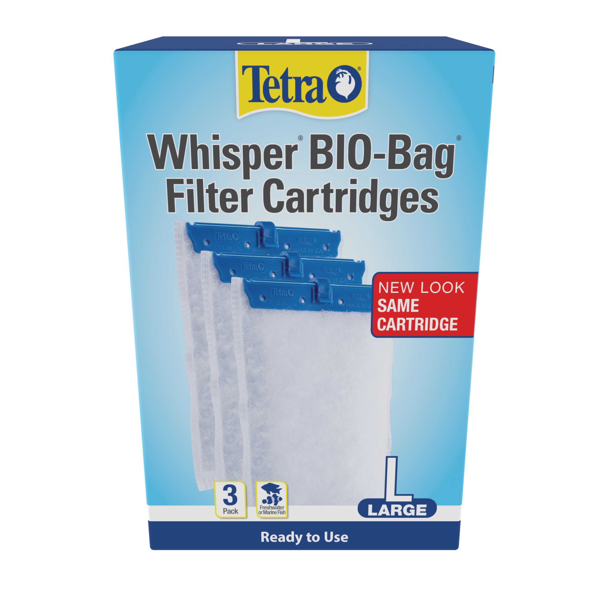 Tetra Whisper Bio-Bag Large Filter Cartridges for Aquariums, 3 Count | Ready to 